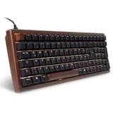 Sharkoon SKILLER SGK50 S2 Wood PBT, RGB Gaming Keyboard, 96% DE-Layout Gateron G Pro 3.0 Yellow) (DE), Tastatur, Schwarz