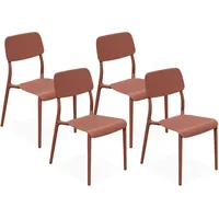 Konsimo® Gartenstuhl, Orange, Kunststoff, 47.5x84x55.5 cm, Gartenmöbel, Gartenstühle, Gartenstühle
