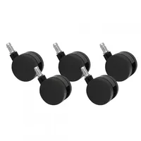 KADIMA DESIGN Weichbodenrollen | 5er-Set, Schwarz, 5er Pack, 60 mm Rollendurchmesser, geeignet für Teppichböden.