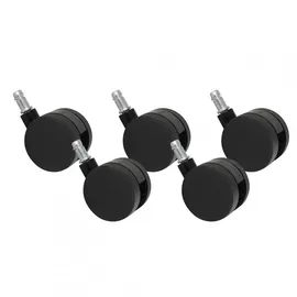KADIMA DESIGN Weichbodenrollen | 5er-Set, Schwarz, 5er Pack, 60 mm Rollendurchmesser, geeignet für Teppichböden.