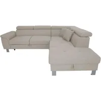 Xora Ecksofa, Ecru, Textil, 4-Sitzer, Füllung: Schaumstoff, Ottomane rechts, L-Form, 257x226 cm, Stoffauswahl, seitenverkehrt erhältlich, Rücken echt, Wohnzimmer, Sofas & Couches, Wohnlandschaften, Ecksofas