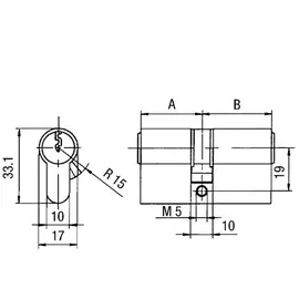 BKS Profildoppelzylinder PZ 8812 40/40mm NuG beids.Anz.Schlü.3 versch.-schl.BKS