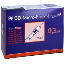 BD Micro-fine+ Insulinspr.0,3 ml U100 0,3x8 mm