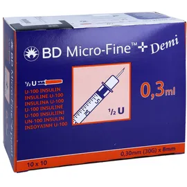 BD Micro-fine+ Insulinspr.0,3 ml U100 0,3x8 mm