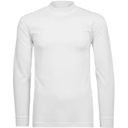 RAGMAN Herren Stehkragen-Pullover - Langarm Basic Stehkragen Regular, Single Jersey, einfarbig Weiß 3XL