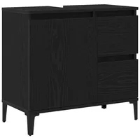 VidaXL Waschschrank Schwarz Eiche 65x33x60 cm Holzwerkstoff