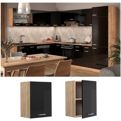 Vicco Hängeschrank Küchenschrank R-Line Solid Eiche Schwarz 45 cm modern