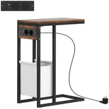 Homcom Beistelltisch MDF Stahl 46L x 25B x 62,5H cm Rustikal-Braun