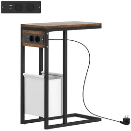 Homcom Beistelltisch, Braun, Metall, 25x62.5x46 cm, Wohnzimmer, Wohnzimmertische, Beistelltische