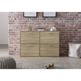 Wohnling Schuhschrank 120 x 81 x 24 cm Eiche Sonoma silber / silber