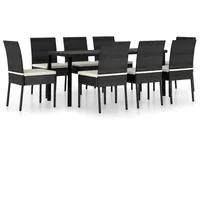 vidaXL Garten-Essgruppe 9-tlg. schwarz 3065698