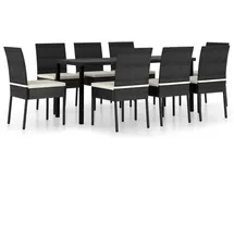 vidaXL Garten-Essgruppe 9-tlg. schwarz 3065698