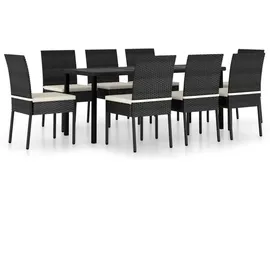 vidaXL Garten-Essgruppe 9-tlg. schwarz 3065698