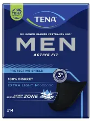 TENA Men Active Fit Protective Shield Inkontinenzeinlagen 750536 , 1 Karton = 3 Packungen à 14 Stück