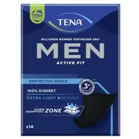 TENA Men Active Fit Protective Shield Inkontinenzeinlagen 750536 , 1 Karton = 3 Packungen à 14 Stück