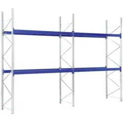 Bito Paletten-Komplettregal-Set P1 mit 2 Ebenen H4000xT1100xL28400 mm 1000 kg, unmontiert enzianblau