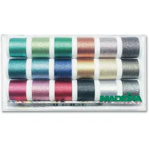 Madeira 8020 Stickbox Metallic Supertwist 18 Spulen à 200 m, Assorted, One Size, 3600