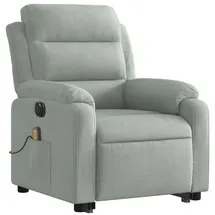 vidaXL Massagesessel mit Aufstehhilfe Elektrisch 92,5 x 100 x 92,5 cm Hellgrau Samt