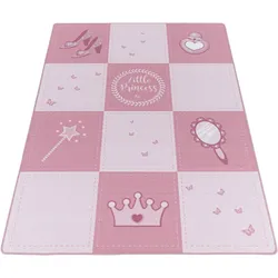 Kinderteppich AYYILDIZ TEPPICHE "PLAY 2905", pink, B:140cm H:6mm L:200cm, Polyamid, Teppiche, robuster Kurzflor, Prinzessin, Kinderzimmer