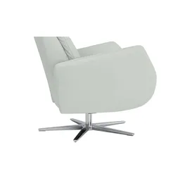 Max Schelling Sessel Elmira Leder 81 x 120 x 92 cm Grau elektrisch, drehbar