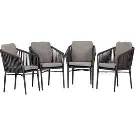 ACAMP Manhattan Gartenstuhl 61 x 81 x 61 cm grau 4 St.