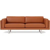 Fredericia EJ280 Sofa 2-Sitzer, brushed chrom / leder max 95 cognac