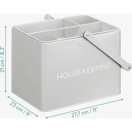 Navaris Aufbewahrungsbox Housekeeping 3 Fächer 3-tlg. grau