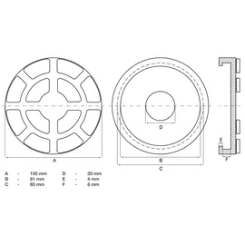 BGS 7042 | Gummiteller für Hebebühnen | Ø 100 mm,