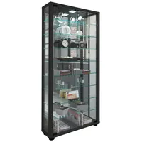 VCM Standvitrine Lumo mit LED ca. 59x115x18 cm schwarz
