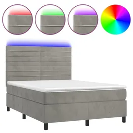 vidaXL Boxspringbett 140 x 200 cm Hellgrau