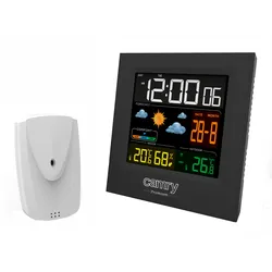 CAMRY CR1166 Wetterstation für Innen- und Außentemperatur und Luftfeuchtigkeit, drahtloser Sensor, Wettervorhersage, Datums- und Zeitanzeige.