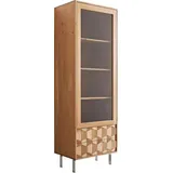 DeLife Vitrine Fevo 60x180 cm Akazie Natur L-Fuß