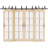VidaXL Schiebetürbeschlag-Set 305 cm Stahl Schwarz
