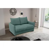 DOMO collection Schlafsofa 700023 Schlaffunktion, Federkern, 2-Sitzer, stabile Liegefläche, Sitzflächen einzeln ausklappbar zum Schlafen, Relaxen und Entspannen grün
