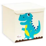 Intirilife Aufbewahrungsbox mit Deckel für Kinder - 35 x 33.5 x 33 cm - Motiv Dinosaurier - Würfel Box Behälter für Spielzeug Decken Kleidung kompatibel mit Kallax Regalen