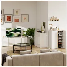Homcom Sideboard 80 x 80 x 40 cm Hochglanzweiß