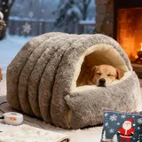 Kuschelhöhle Katze, Katzenhaus Indoor Plüsch, Hundehöhle Kleine Hunde, Kuppelförmiges Haustierhaus, Hundehöhle Kuschelhöhle Katze, Für Katzen, Welpen, Kleine Hunde, Winterkomfort