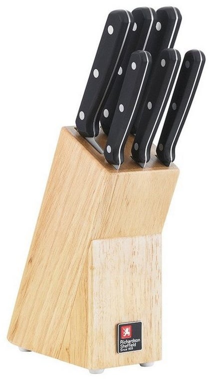 Preisvergleich Produktbild Richardson Sheffield Messerblock CUCINA (6tlg), platzsparender Bambusblock, Klinge: 3Cr14, inklusive 6 Messer schwarz