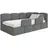 Selsey Cloudy – Kinderbett 120 cm, Bettkasten, 2x Rausfallschutz, Chenille, rechts, Dunkelgrau