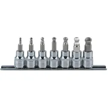 KS Tools 3/8" CHROMEplus Bit-Stecknuss-Satz Innen6kant, Kugelkopf, 7-tlg.