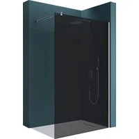 mai & mai Duschwand für Dusche Duschabtrennung 140x200cm Walk-In Dusche ESG-Sicherheitsglas 10mm NANO Glas BRAM1 Bremen2VG - Dunkelgrau