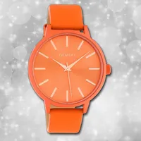 Oozoo Damenuhr Timepieces C10614 orange Lederarmband Quarz Analoguhr UOC10614