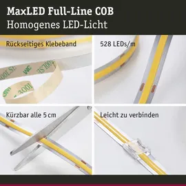 Paulmann MaxLED 500 LED Strip COB 2,5 m Weiß 15 W