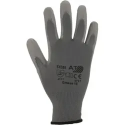 Asatex Handschuhe PU Gr.10 grau Nylon Feinstrick m.Strickbund