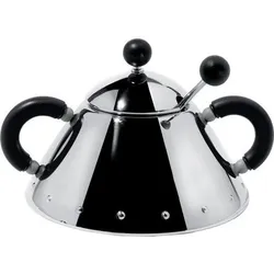 Alessi 9097 Zuckerdose mit schwarzen Griffen