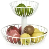 Zeller Obst-Etagere Metall, weiß