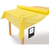 LILENO HOME Tischdeckenrolle 1,10 x 25 m - Tischdecke Gelb aus Vlies - Stoffähnlich, abwaschbare Tischdecke als Rolle, Meterware Tischtuchrolle - Einweg Papiertischdecke Rolle Alternative