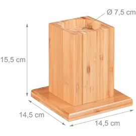 Relaxdays Möbelerhöher 4er Set, Erhöhung um 14 cm, für Tische, Betten und andere Möbel, HxBxT 15,5x14,5x14,5 cm, Natur,