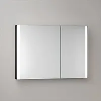 Keuco Spiegelschrank 2-türig Somaris 100x71x12,7cm, sw ma, Vorbau, asym.