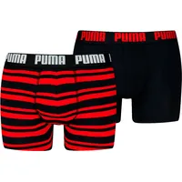 Puma Boxershorts PUMA "PUMA MEN EVERYDAY PLACED LOGO BOXERS 2P", Damen, Gr. S, rot (rot, schwarz), Jersey, Obermaterial: 95% Baumwolle, 5% Elasthan, normal, Unterhosen, mit Logo Webbund